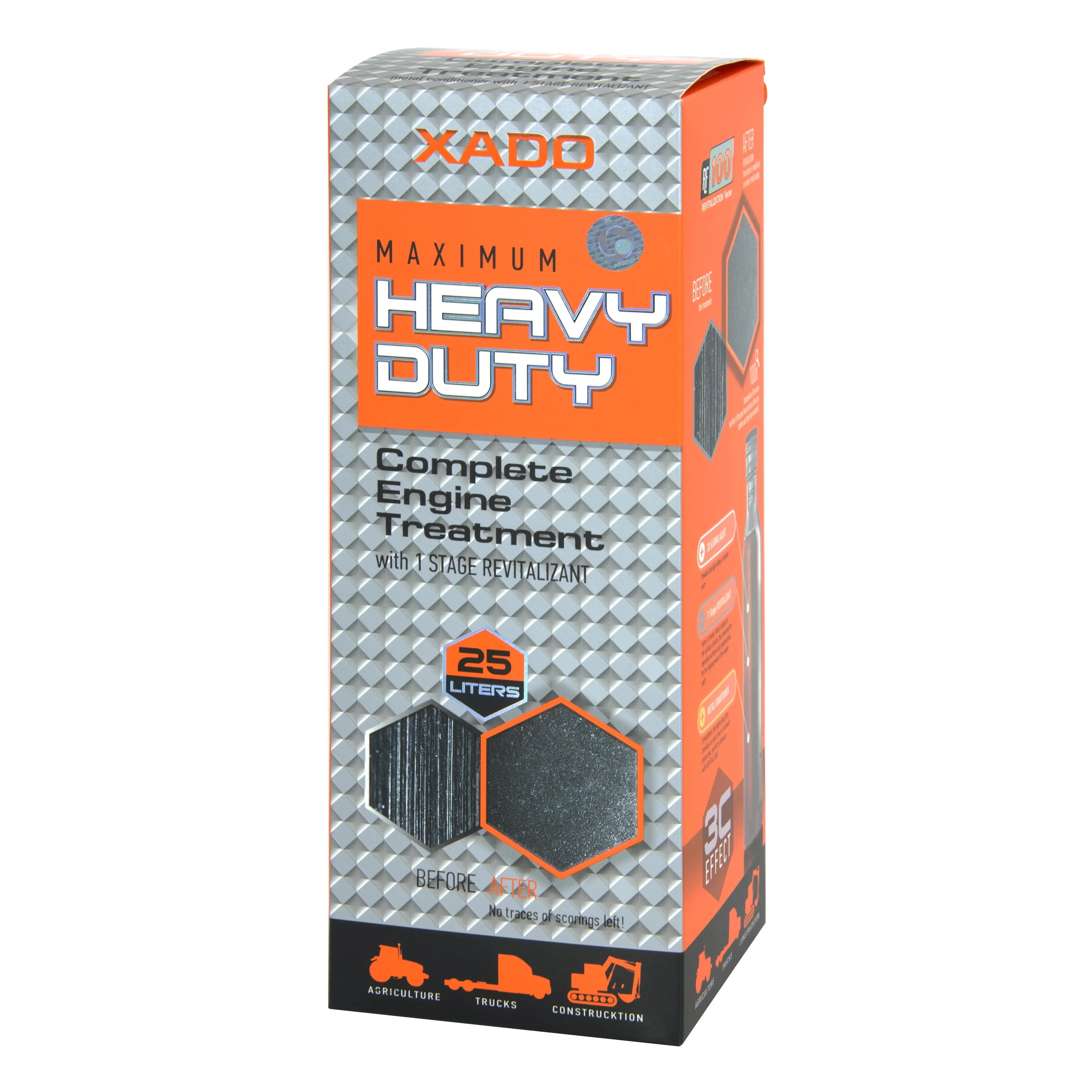 XADO 1 Stage Maximum Heavy Duty - Acondicionador de Metal para Motores Medianos y Pesados | 10-25 Qt