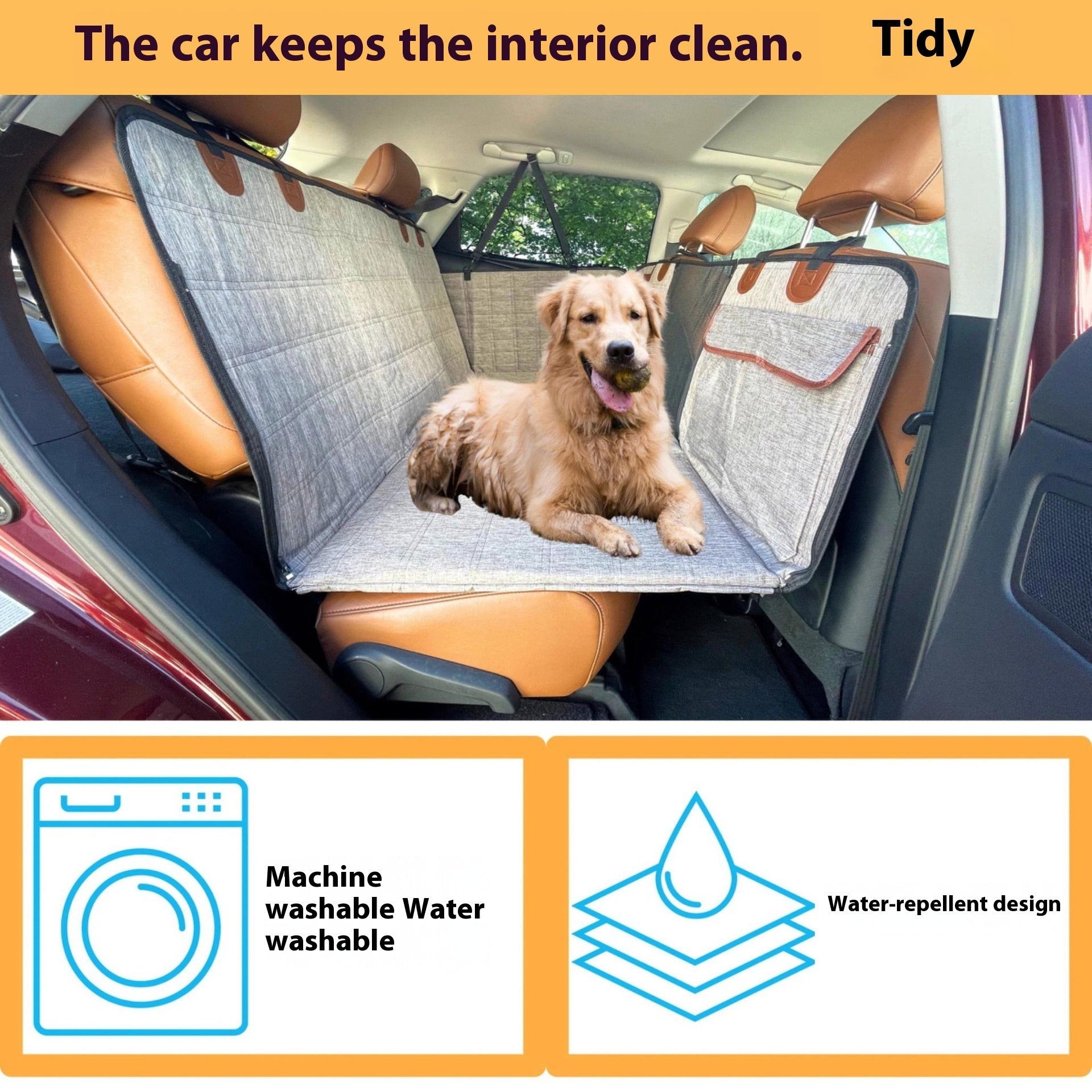 Cama para Perro en Auto - Plataforma Ampliada para Asiento Trasero de Mascotas